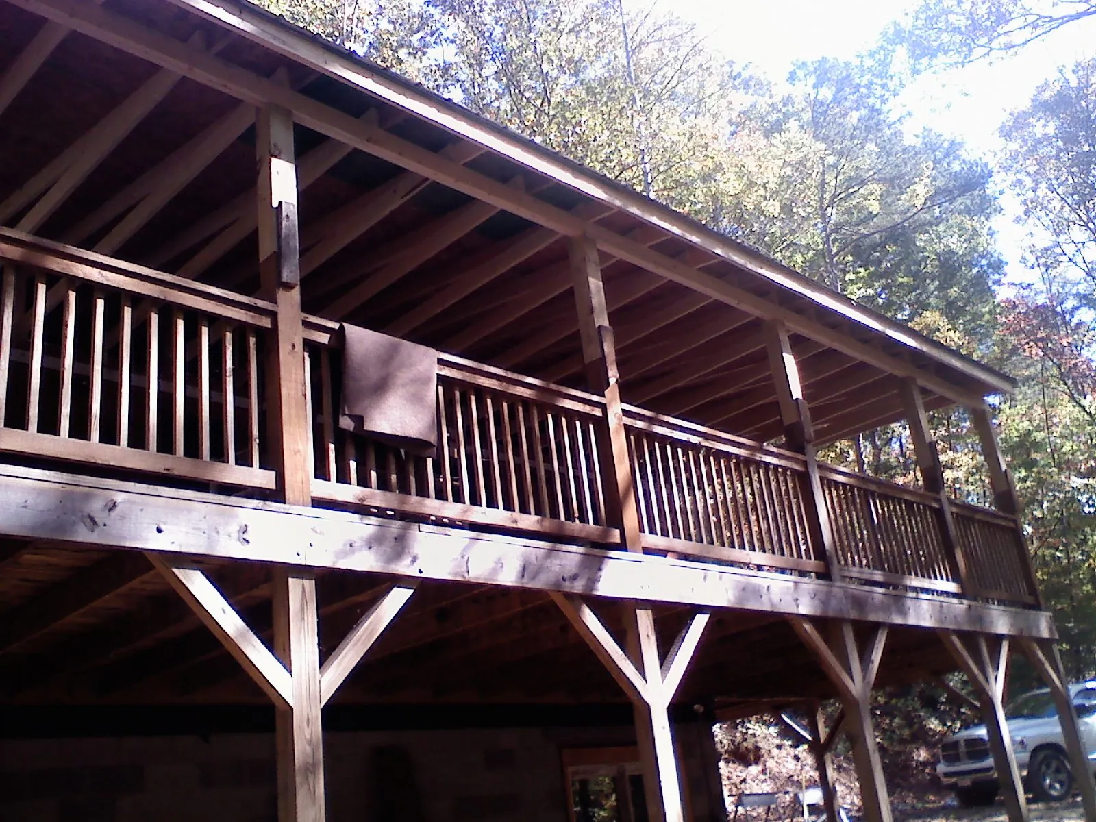 Timber framing under a new elevated porch and deck — Roof Leak Repair in Whately by Roofing Brothers